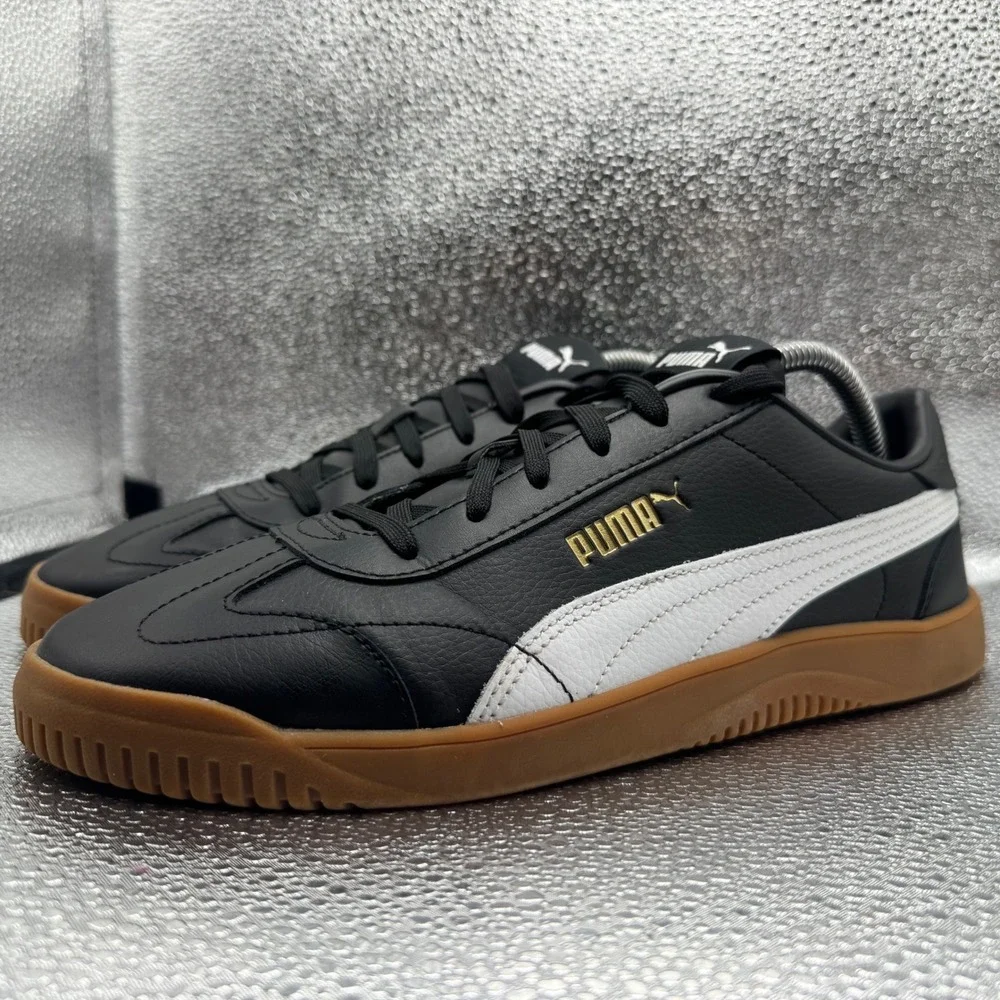 Size 9.5 Puma Super Team Sneakers Mens Black Excellent Gum Sole 389406-05